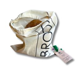 katoenen broodzak met bedrukking BROOD maat S bij Bag-again zero waste webshop