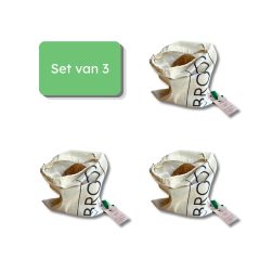 Bag-again katoenen broodzakken met bedrukking BROOD maat S set van 3