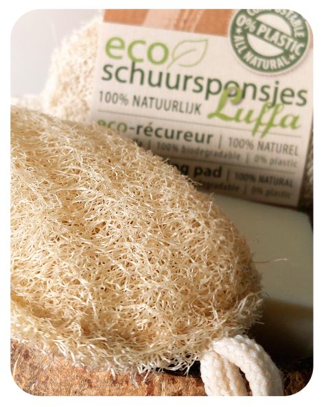 luffa spons plasticvrij en composteerbaar microplasticvrij bij Bag-again zero waste webshop
