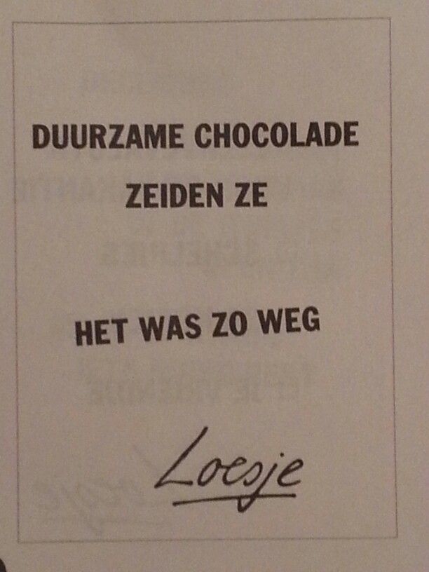quote loesje over chocola bij Bag-again zero waste webshop