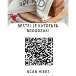 bestel je katoenen broodzak bij Bag-again zero waste webshop poster A4 formaat met QR code
