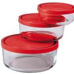 Bormioli 3 delige set glazen bakjes rond bij Bag-again zero waste webshop