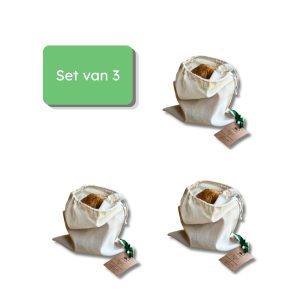 3 x Bag-again® original breadbag S katoenen broodzak